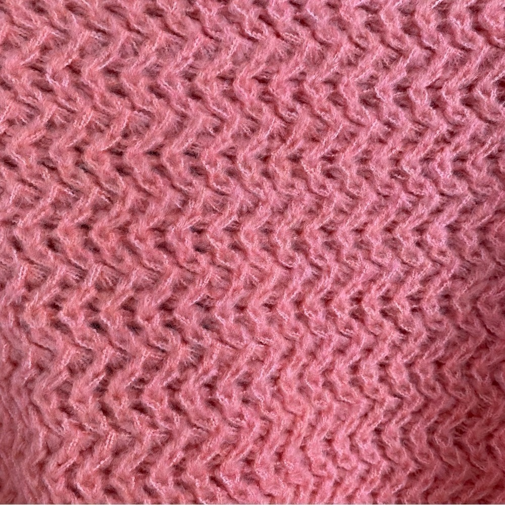 Vero Moda Size S Freja Balloon Sleeve Crewneck Chunky Knit Sweater Geranium Pink - Picture 3 of 10